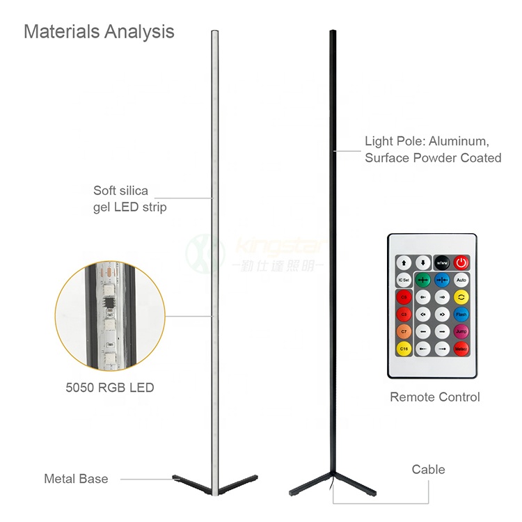 Minimalist Modern Nordic Remote Control Decorative Tripod Lighting RGB Smart LED Corner Floor Standing Lamp