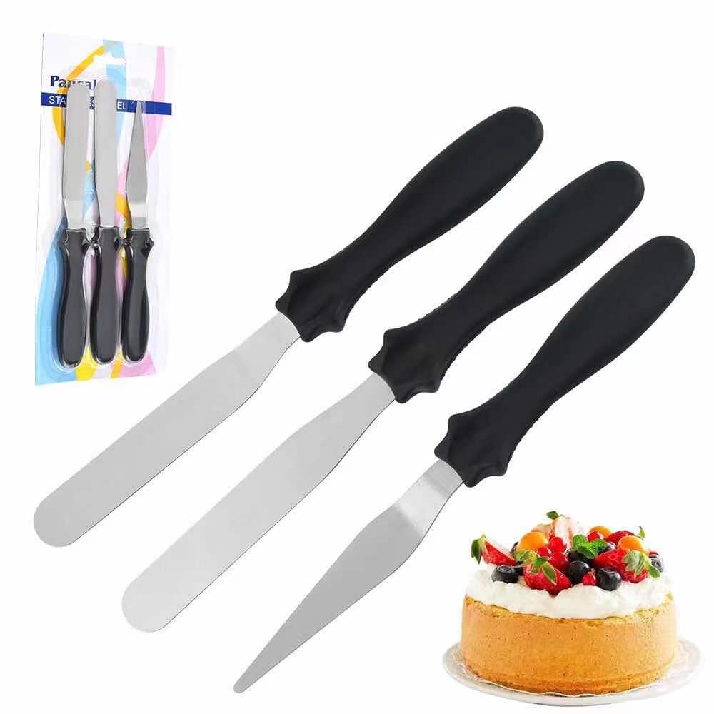 Hot Sell Three-piece Household Baking Tool Stainless Steel Butter Cake Decorating Spatula