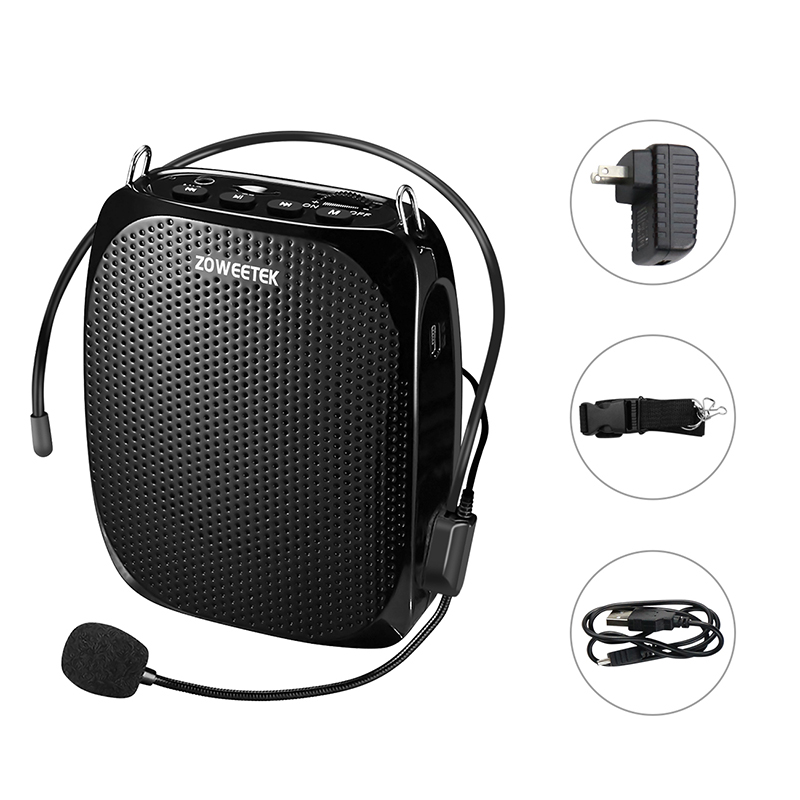 ZOWEETEK ZW-Z258 портативный перезаряжаемые средство громкоговорящей связи с проводной микрофон для учителей, обучение, гид