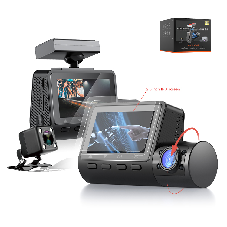 Универсальный 3 канала автомобиля Dash Cam Новинка черного ящика DVR Full HD 1080P видео камера рекордер