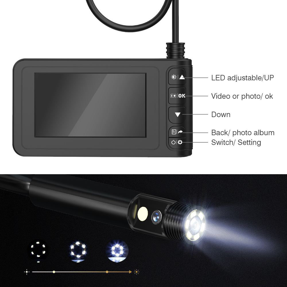 Replace Wifi Wireless Ios Android Portable Video Borescope Camera USB Driver Dual Head LCD Monitor Sewer Endoscope Camera