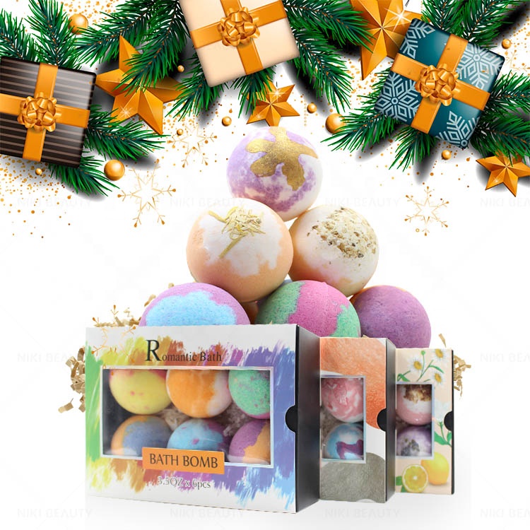 Private Label OEM Luxury Natural Organic Vegan Aromatherapy Fizzies Holiday Mini Big Rainbow Bath Bombs Gift Set Of 4 6 12 Pcs