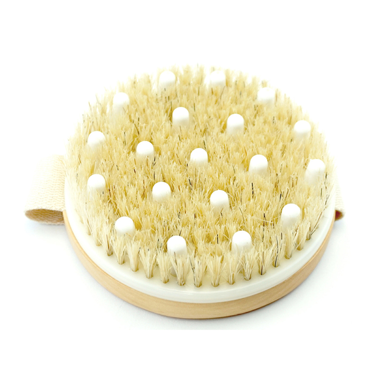 Eco Friendly Natural Wooden Custom Logo Body Bath Brush Set With Massage Nodules For Exfoliating