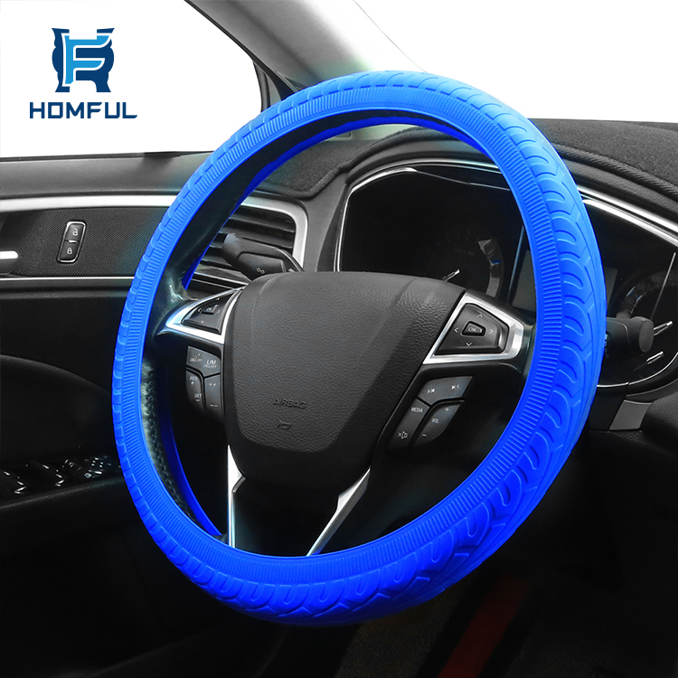 HOMFUL Popular Tyre Grain Pattern Silicone Car Steering Wheel Cover