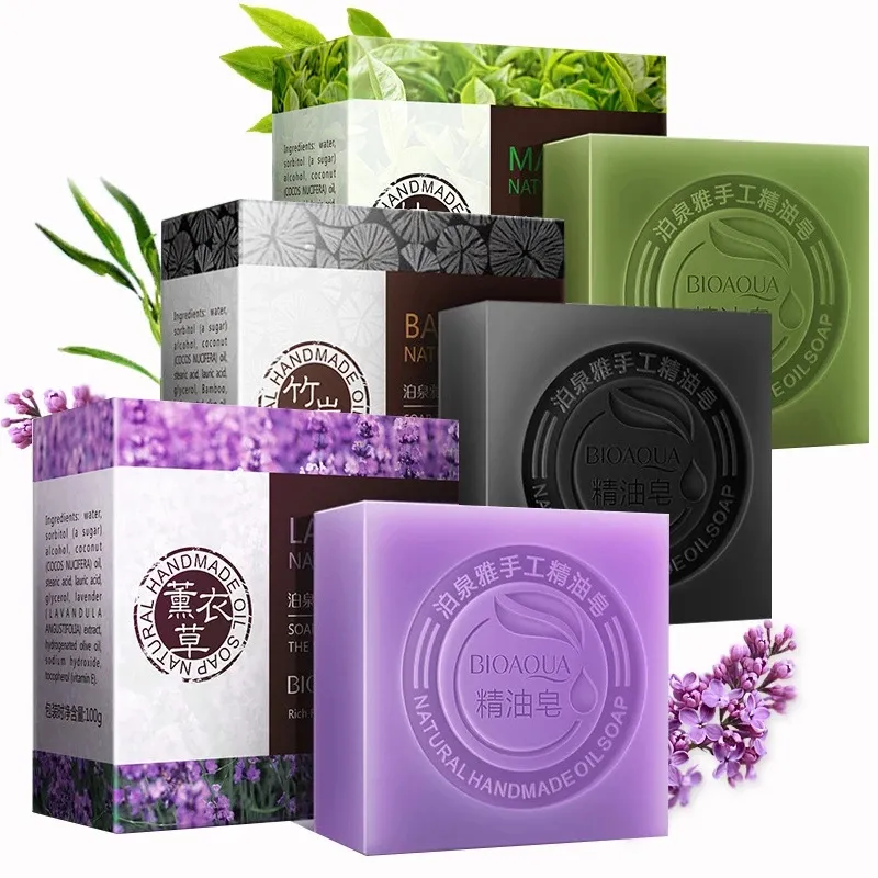 Natural Organic Herbal Essential Oil Soap Whitening Handmade Toilet Soap Skin Remove Acne Deep Cleansing Face Hair Care Bath