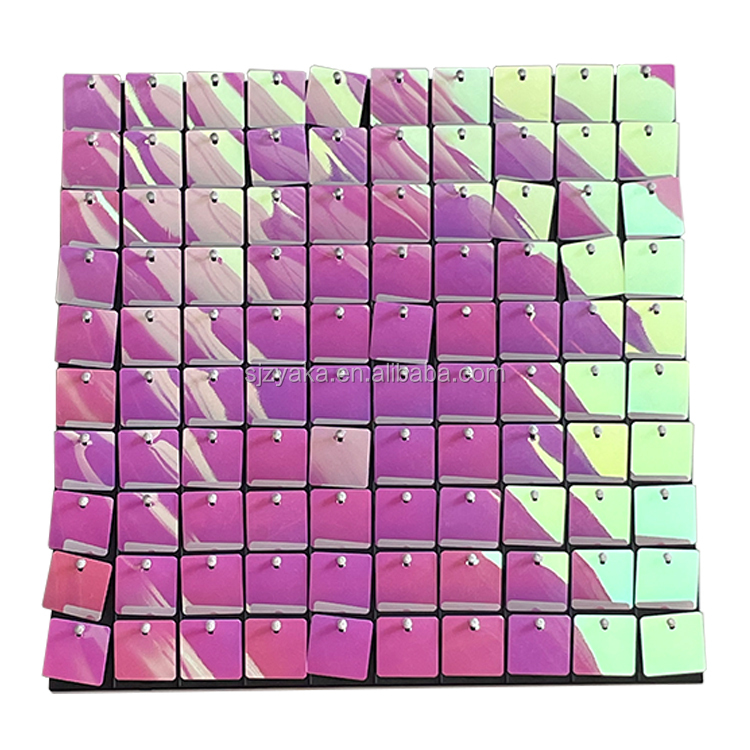 Wedding party events backdrop decoration Iridescent light purple shimmer sequin panels wall
