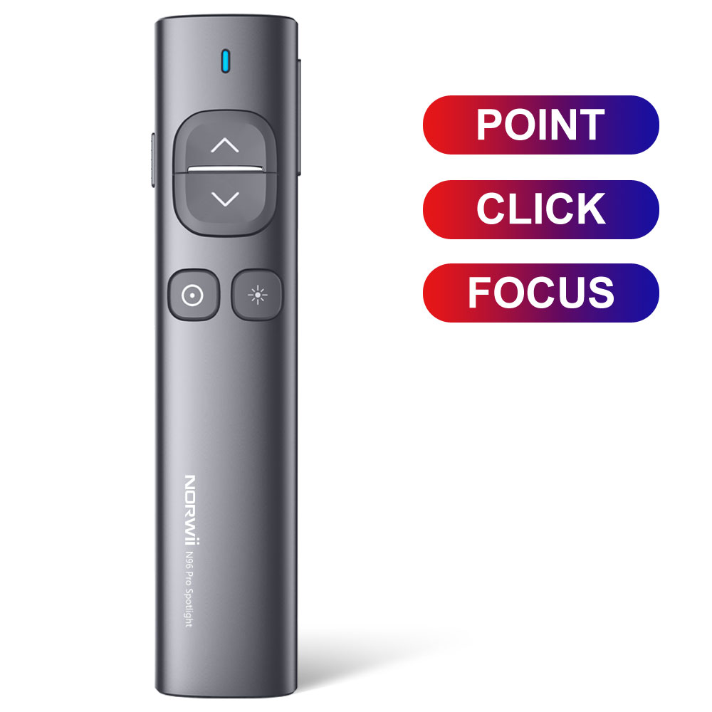 Norwii N96 Wireless Presenter Spotlight  Digital   Physical Laser Pointer Rechargeable  Presentation Remote Lazer Pointer Pen
