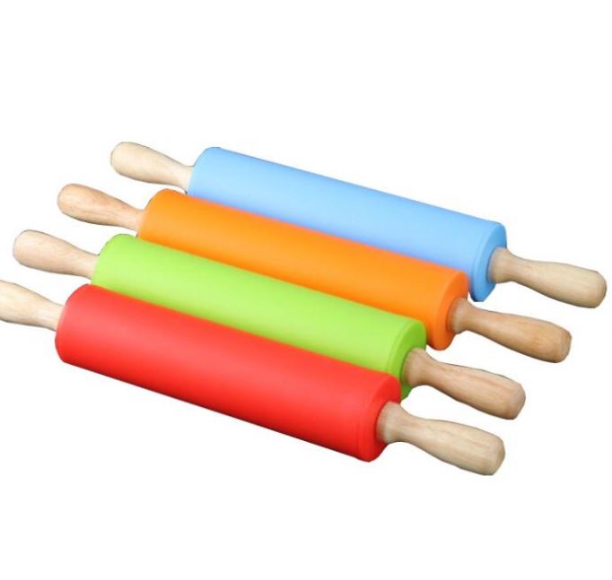 Silicone Rolling Pin Diy Kitchen Cake Noodles Bakeware Tools Rolling Pin