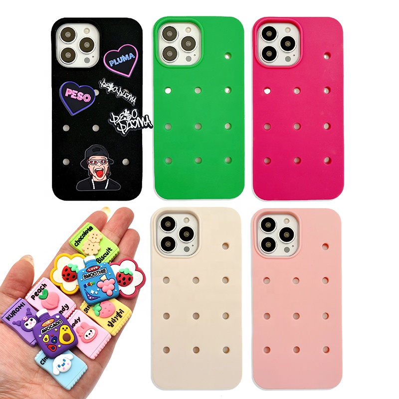Оптовая продажа популярный iPhone силиконовый чехол для телефона galaxy croc charms