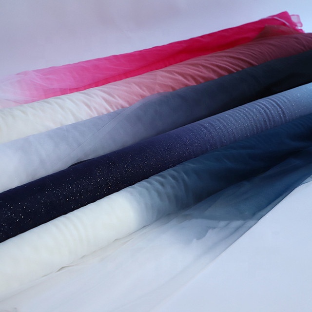 Gradient soft mesh fabric advanced dense mesh delicate close fitting skirt fabric performance dress