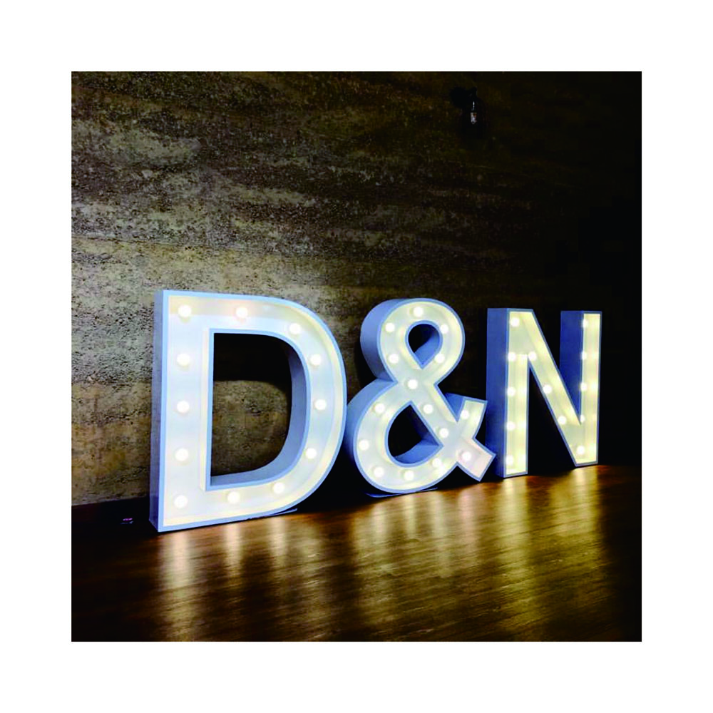 Large Lighted Up Love Bulb Letters Signs marquee tent wedding channel letter giant letter mold