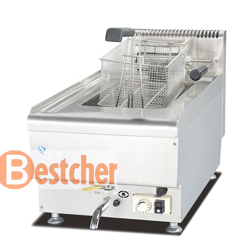 BESTCHER CATERING EQUIPMENT кулинарный Ряд Счетчик top газовая фритюрница 1-tank & 1-basket, CE, ROHS, IEC, SAA