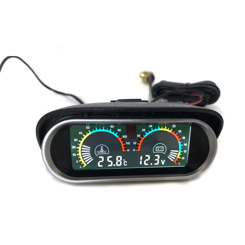 Car 2 in 1 LCD Digital Display Voltmeter Gauge & Water Temp Temperature gauge Universal