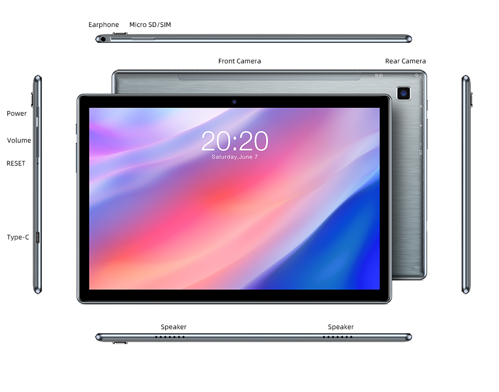 Новейшая модель; Teclast P20HD планшетный ПК с системой андроида и 10 ПК таблетки 4 аппарат не привязан к оператору сотовой связи 10,1 дюймов 4 Гб оперативной памяти, 64 Гб встроенной памяти, 1920x1200 SC9863A Octa Core tabletas GPS