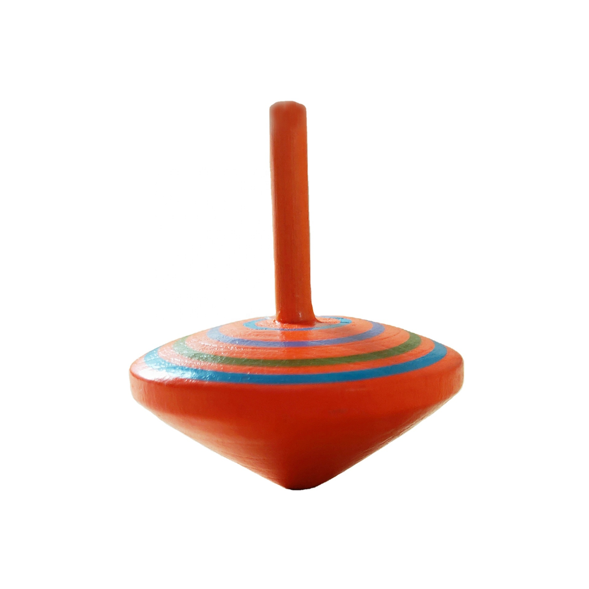 Colorful Handmade Painted Wooden Gyroscopes Standard Spiral Spinning Tops Dreidel
