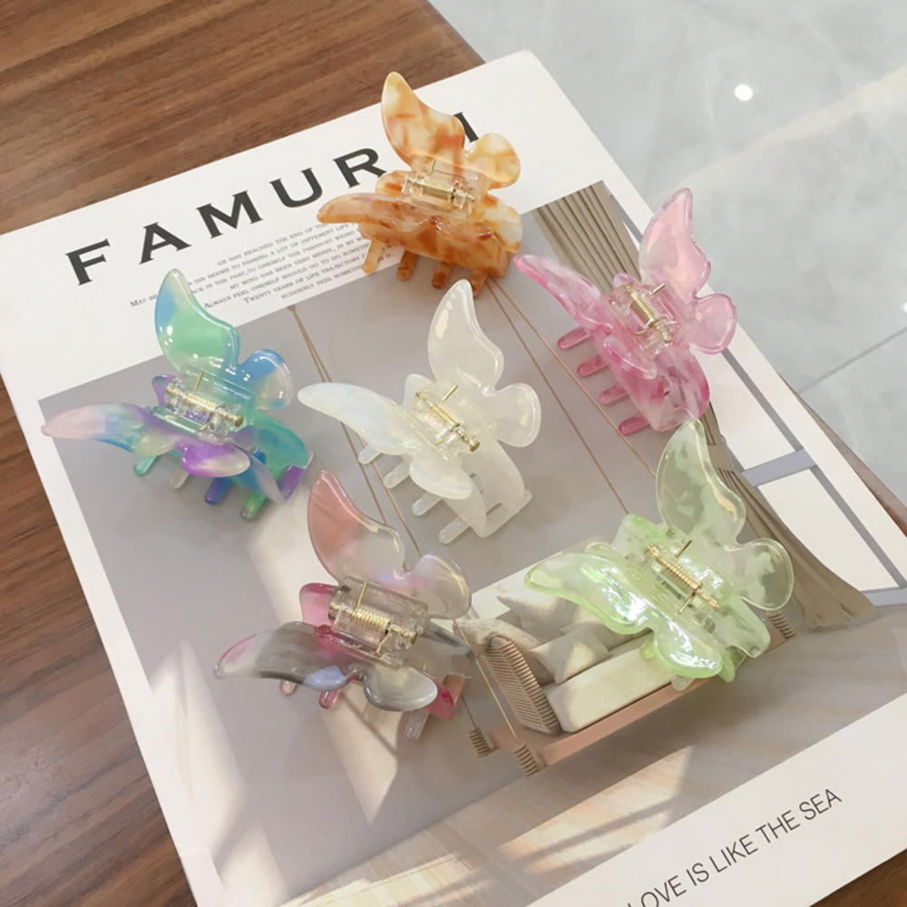Korean Style Color Tie Dye Hair Accessories Acetate Hair Claw Cute Girls Butterfly Hair Claw Clips