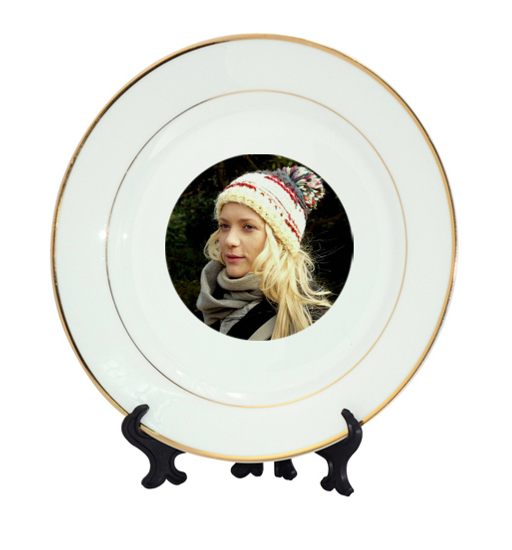 Personalized 8" 10"High Quality Sublimation Plate Blank Ceramic Plate For 3D Printing Full Printing Glossy Coated Ceramic Plate