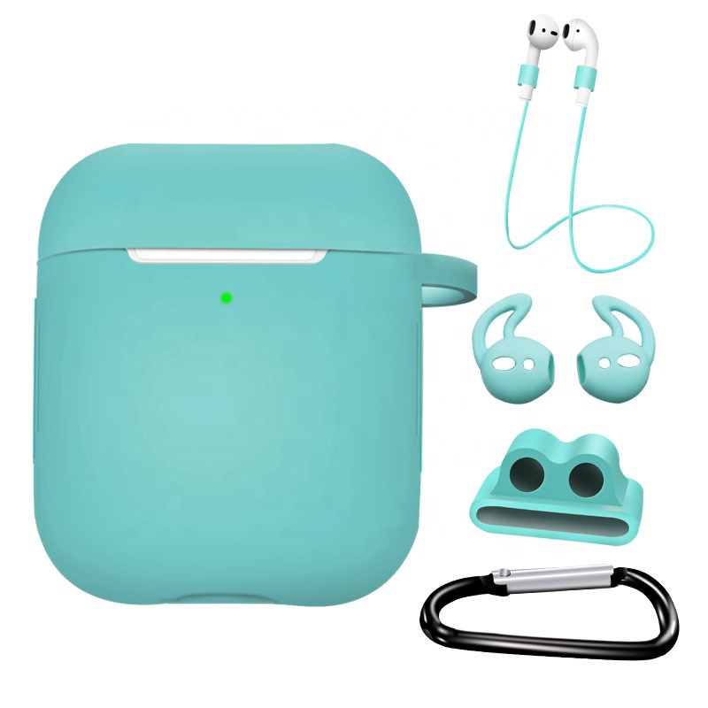 Набор силиконовых чехлов 5 в 1 для Airpods 1 2, Защитные Чехлы, чехол для часов, ремешок-держатель, Ремешок от потери для AirPods 1 2 Apple