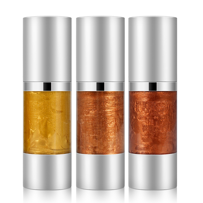 Wholesale Bulk Multicolor Born to Glow Liquid Illuminator Bronze Glitter Tanning Body Shimmer Oil Skin Foundation Primer
