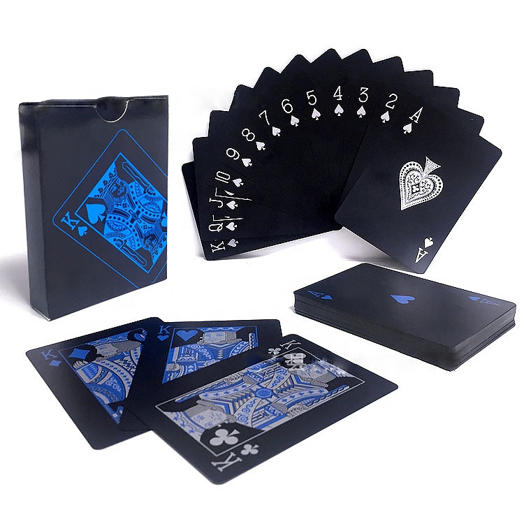 High Quality card games Black Plastic Waterproof Playing Card Decks