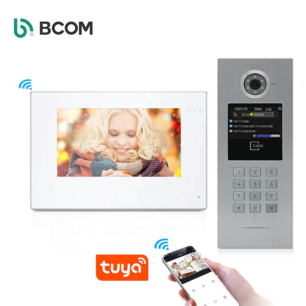 Bcom простой в установке многофункциональный аудио домофон квартира tuya беспроводной дверной звонок камера видеодомофон для домашней безопасности
