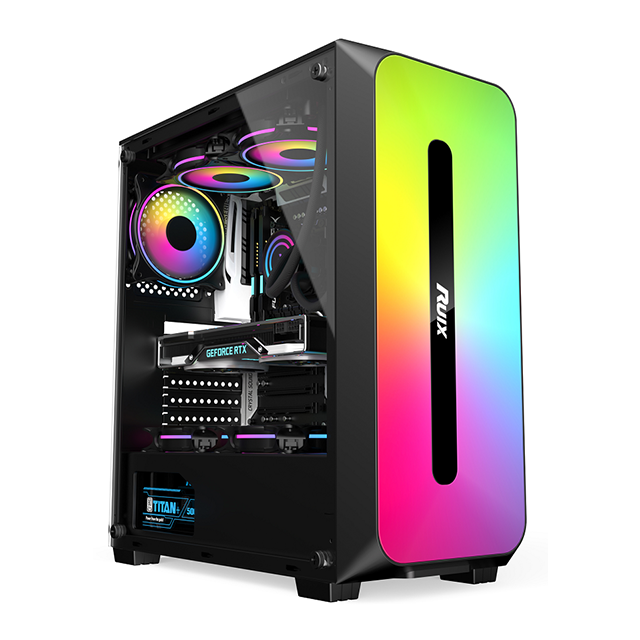 Специальное предложение для компьютера с черным покрытием для ATX/M-ATX/ИТХ, вентилятор 0,5 мм, размер шасси 330*200*445 мм * С Rgb-диском