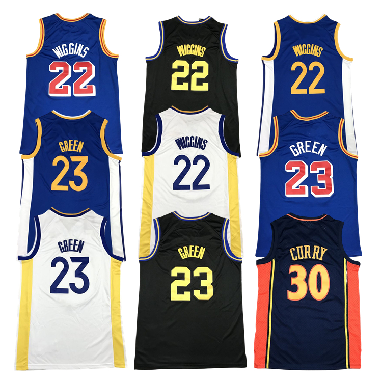 2023 оптовая цена, новая Мягкая сетчатая вышивка Andrew Wiggins 22 Draymond Green 23 Nbaing сине-белая баскетбольная форма на заказ, Джерси