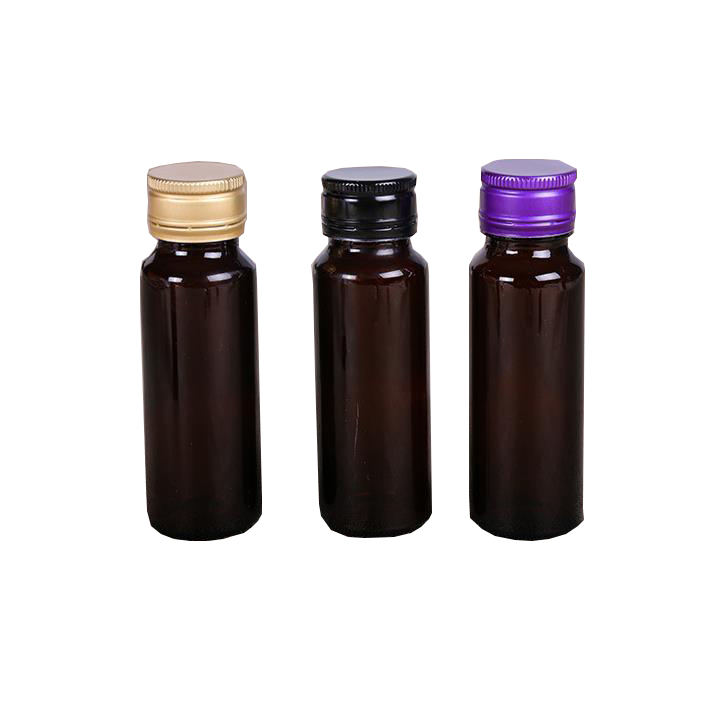 20ml 30ml 50ml 100ml Cough Syrup Bottle Amber Glass Liquid Medicine Bottles with Metal Cap