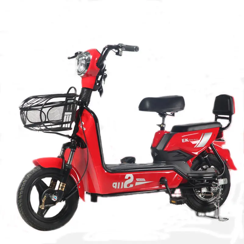 2021 hot sale wholesale price 14 inch steel rim bike electric bicycle 48v Lead-acid battery city adult electric bike