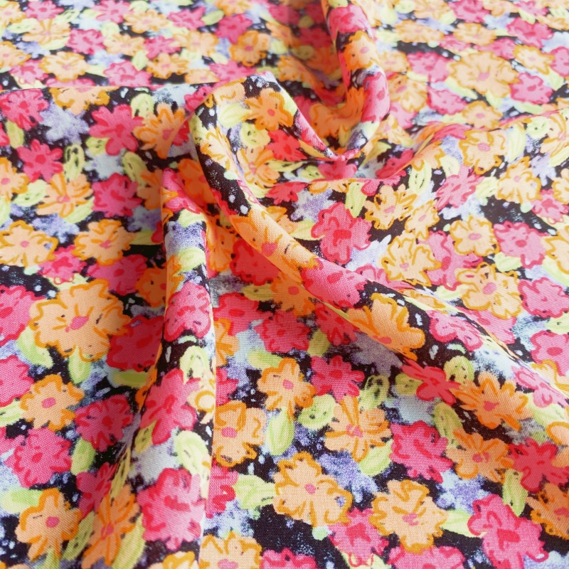 100% viscose/rayon Floral Printed Single Jersey Knit Fabric AOP women's abaya dress shirt cloth suit 110GSM Breathable