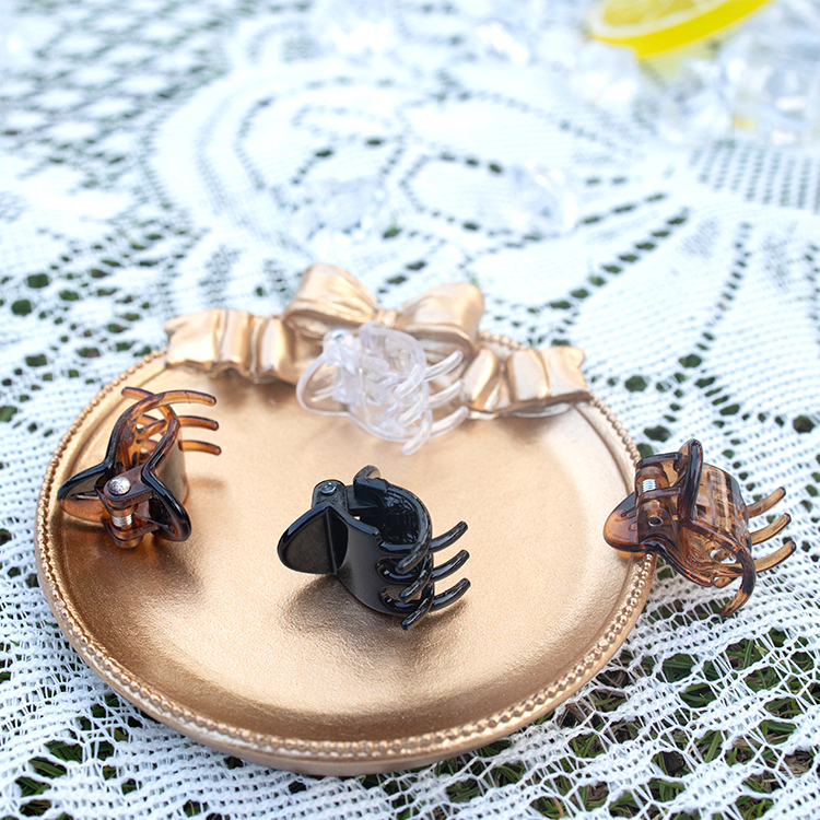 6 Pack Small Hair Claw Clips 1.5 Inch Plastic No-Slip Mini Hair Clip Styling Accessories for Thin Hair
