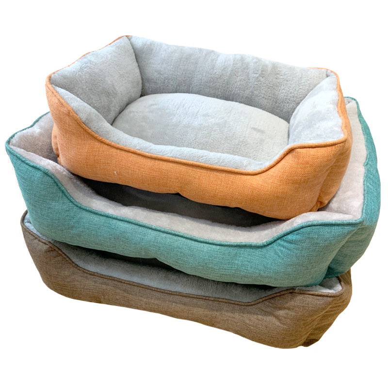 Luxury Removable Washable Soft Pet Nest Velvet Dog Velvet Luxury Pet Rectangle Bed For Cats And Dogs