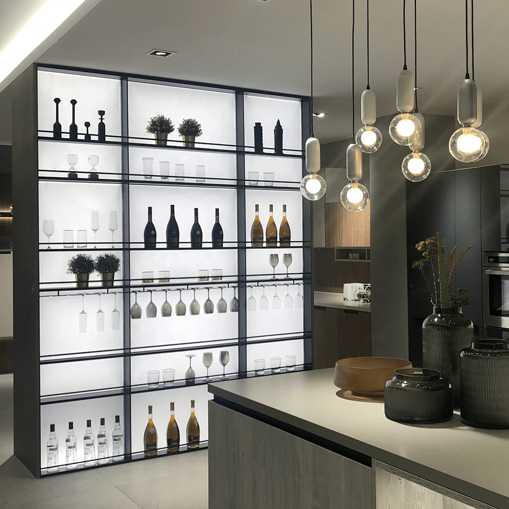 Beleuchtet Beleuchtung Display Regal Schrank Anzeige Regal Anzeige Schrank стеллажи с регулируемым светодиодом