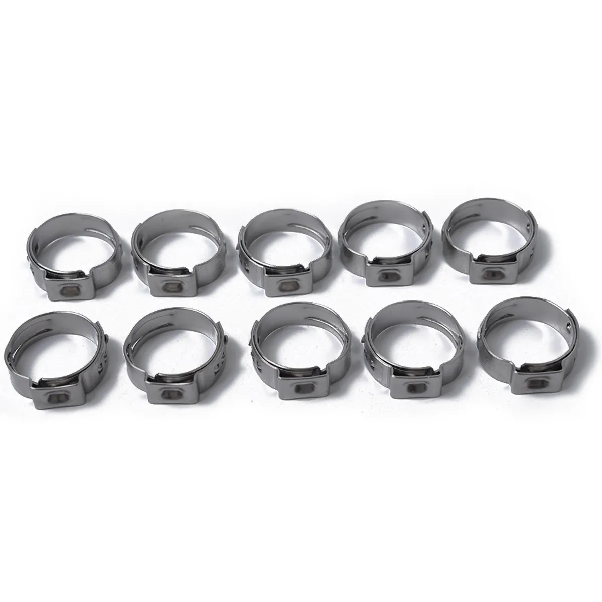 Pack 10 9.4-11.9mm Single Ear Stainless Steel Clamps Wholesale Price at BAJUTU for Car Hose/Shopify,Amazon,Ebay,Wish Hot Seller