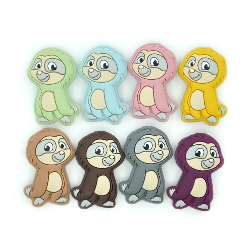 New Product Tree Sloths Food Grade Bpa Free Silicone Beads Baby Bulk Molar Beads