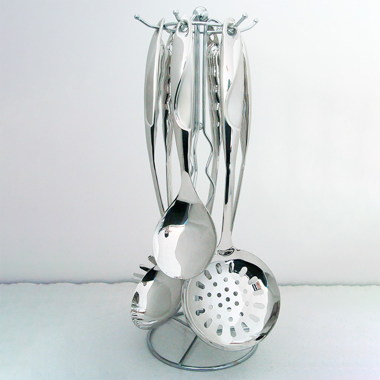 High quality hollow handle cooking utensils kitchenware stainless steel silver kitchen tools utensils set