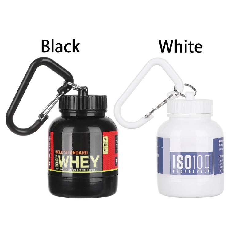 Portable Protein Container Supplement Protein Powder Funnel With Key Chain