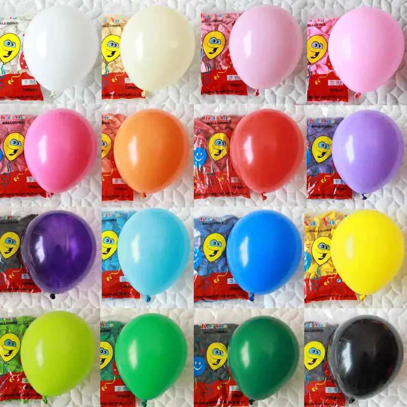 Kaiyue 100pcs/Bag 10 Inch Thickened Standard Color Latex Balloon Wholesale Birthday Party Wedding Decoration Globos Ballon