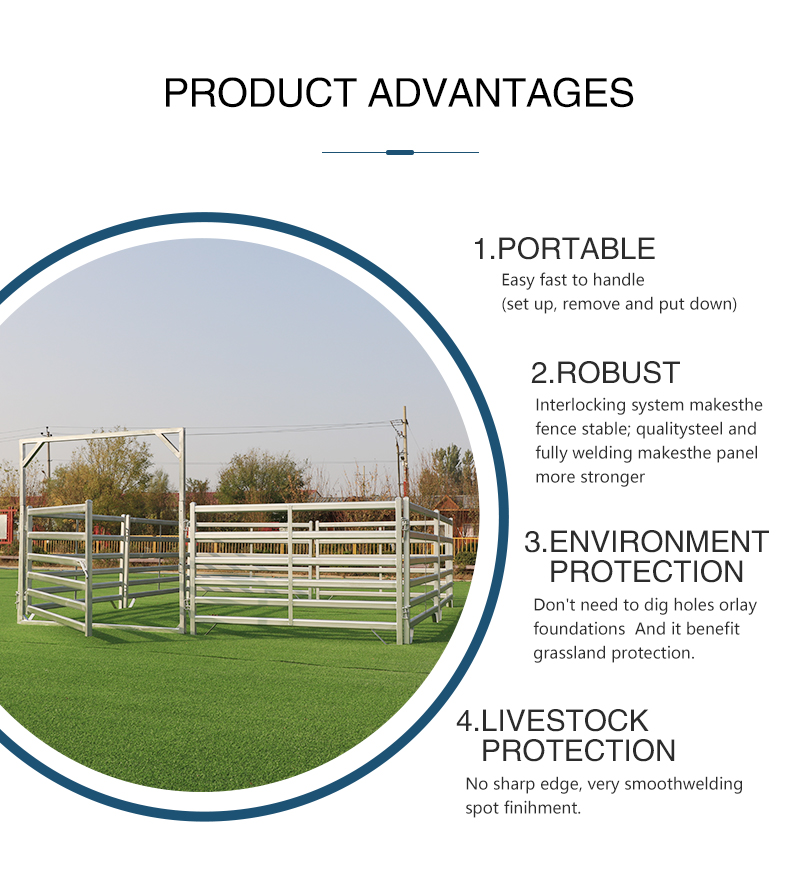 China 4/5/6 Bars Pre-galvanized Sheep Ranch Corral FenceGate Australia Galvanized Metal Livestock Cattle Yard Panel For Sale