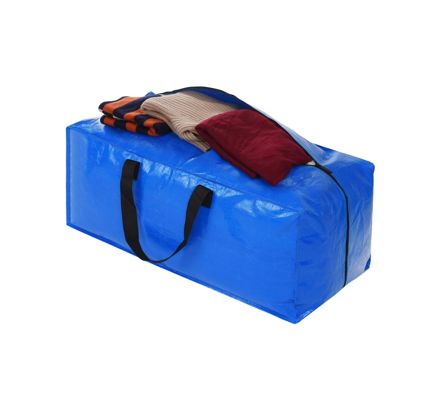 Сверхмощные сверхбольшие мешки для хранения Ruthbag, синие движущиеся сумки-тоуты с молниями для одежды, одеяла, для хранения, для общежития, для колледжа, подвижная коробка