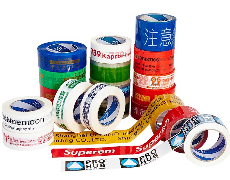 mailing box packaging tape custom logo printed clear plastic adhesive tape with company name
