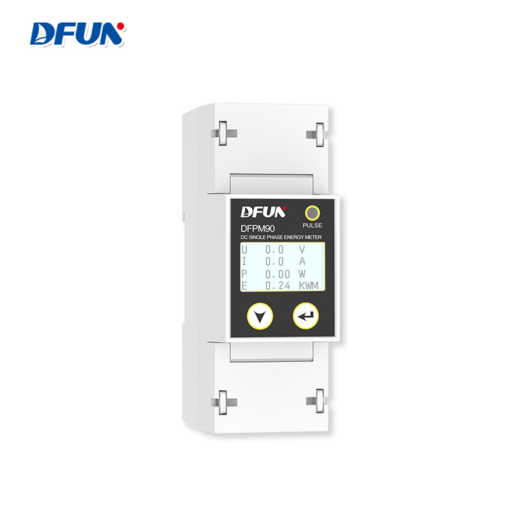 Однофазный умный Измеритель постоянного тока DFUN DFPM90, электронный измеритель энергии на DIN-рейке кВтч