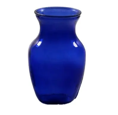 Hot Selling Decorative Blue Glass Flower Vase High Quality Glass Vases For Home