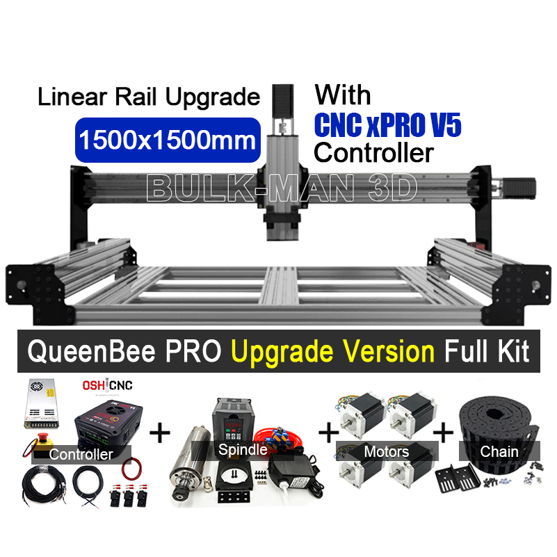 1500x1500 мм queenbee PRO быстроходный деревообрабатывающий фрезерный станок с xPRO V5 contorller и 2.2KW шпинделя машина для резьбы по дереву ЧПУ 4 оси 3D фрезерный станок с ЧПУ