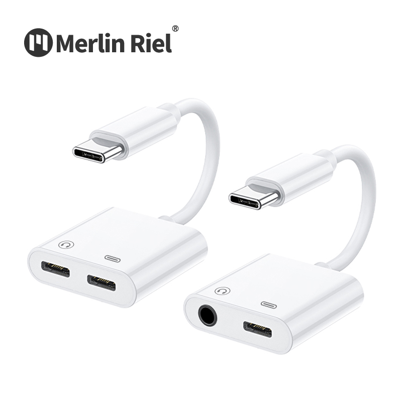Merlin Riel Type C Adapter Aux Audio Adapter Usb Type C To 3.5mm Earphone Jack Adapter For Xiaomi Huawei