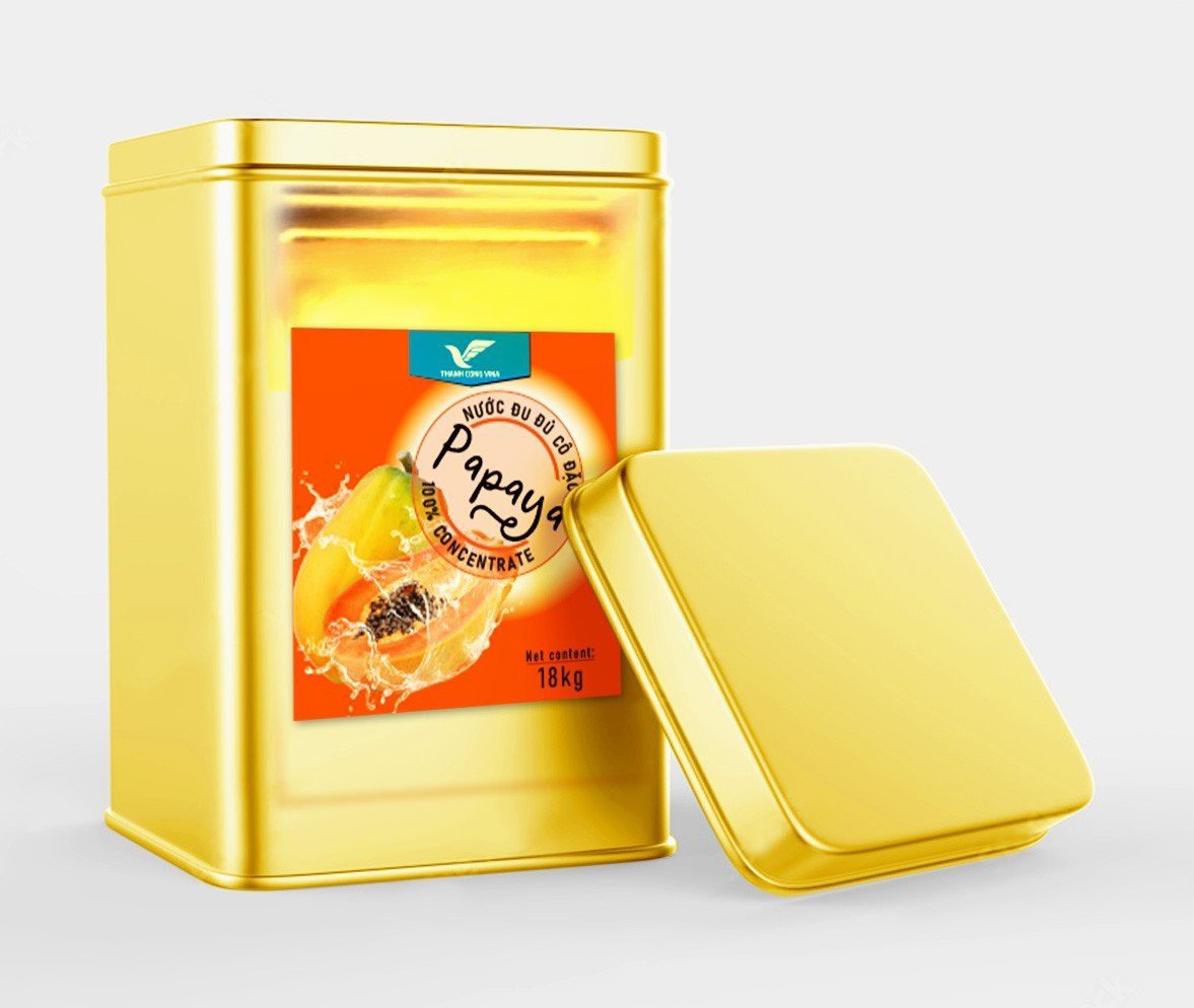 High Quality 18Kg TCVN Flavored Concentrated Papaya Juice for Sofr Drinks and Other Beverages