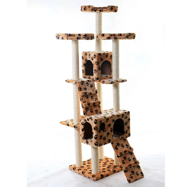 Custom Made Luxury Big Size Brown Cat Trees for Large Cats