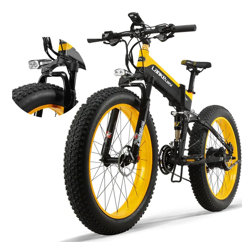 New Arrivals 14.5Ah 1000W 48v Fat Tire 26 inch Electric Folding Bike Lankeleisi T750 PLUS Bicycle Electric e bike adult