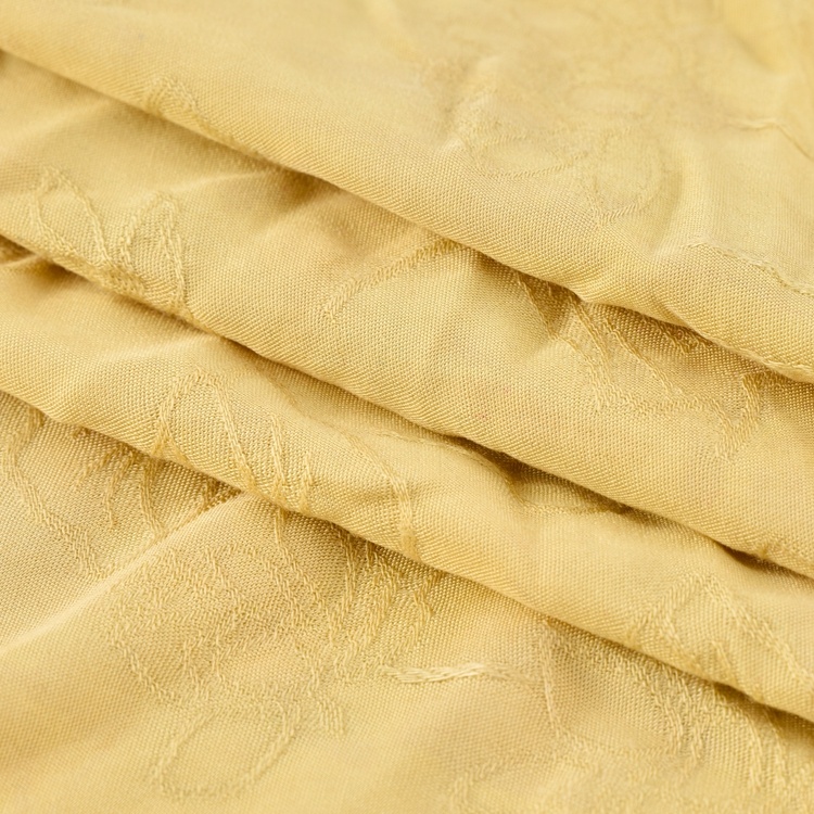 Wholesale custom woven solid dyed breathable jacquard 100% rayon fabric for clothing