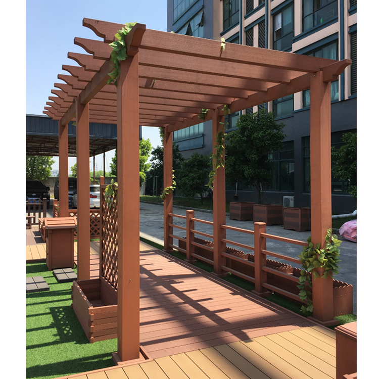 Outdoor Wpc Wall Mounted Sunproof Pergolas gazebo For Balcony